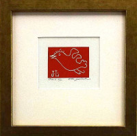 Ota Janeček - Ptáček v letu ( červená varianta )  - grafika